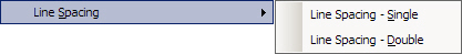 Image shows the "Line Spacing" drop down list.