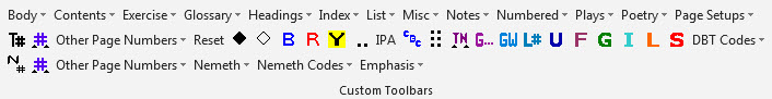 Word 2007/2010/2013 Add-Ins tab with the BANA template toolbars