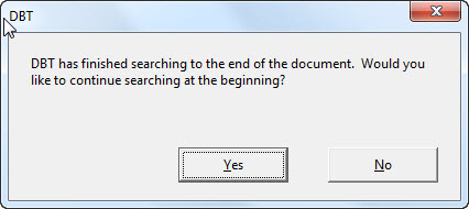 image shows the finished searching dialog.