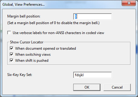 Image shows the Global: View Preferences dialog