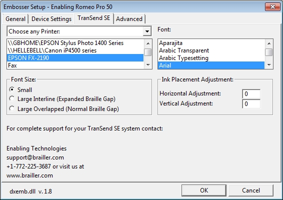 Image of Transend dialg which will only appear if the Transend add-in has been purchased,