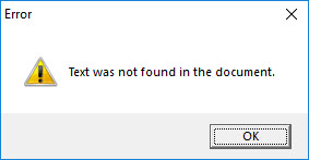 Image showing message which appears if no text is found.
