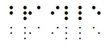 Image shows 22 point braille font with normal size dot, and the same with a 50% reduction in dot size