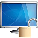 Image shows PC monitor with an open padlock in the foreground