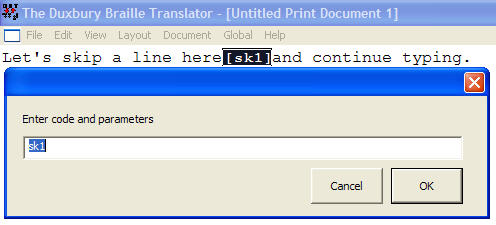 Image shows dialog which appear, to allow editing of Code.