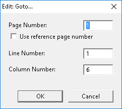 Image of the "Go To" dialog