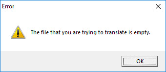 Image: The File you are trying to translate is empty