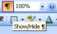 Image shows the Word Show/Hide button.
