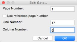 Image of the "Go To" dialog