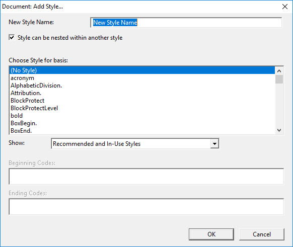 Image shows the Add Style dialog.