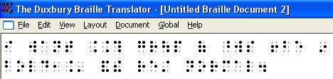 Image shows braille with the words "this group of words to be in bold," now indicating bold.