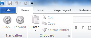 Image shows your new |Group in Word's ribbon.